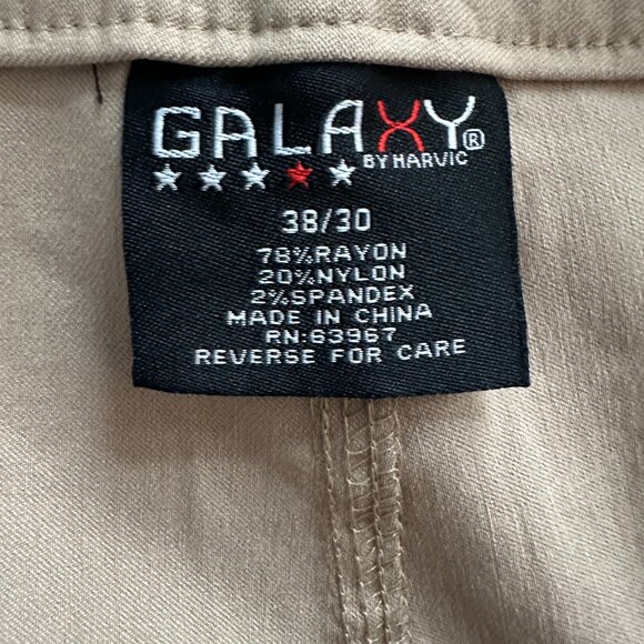 Galaxy by Harvic Men's Stretch Beige Chino Pants 38 x 30 *NWT* - Picture 15 of 16